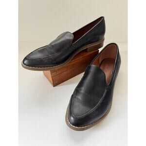 INDIGO 7.5 Leather Loafers Women’s Black Slip-On Flats Classic Comfort